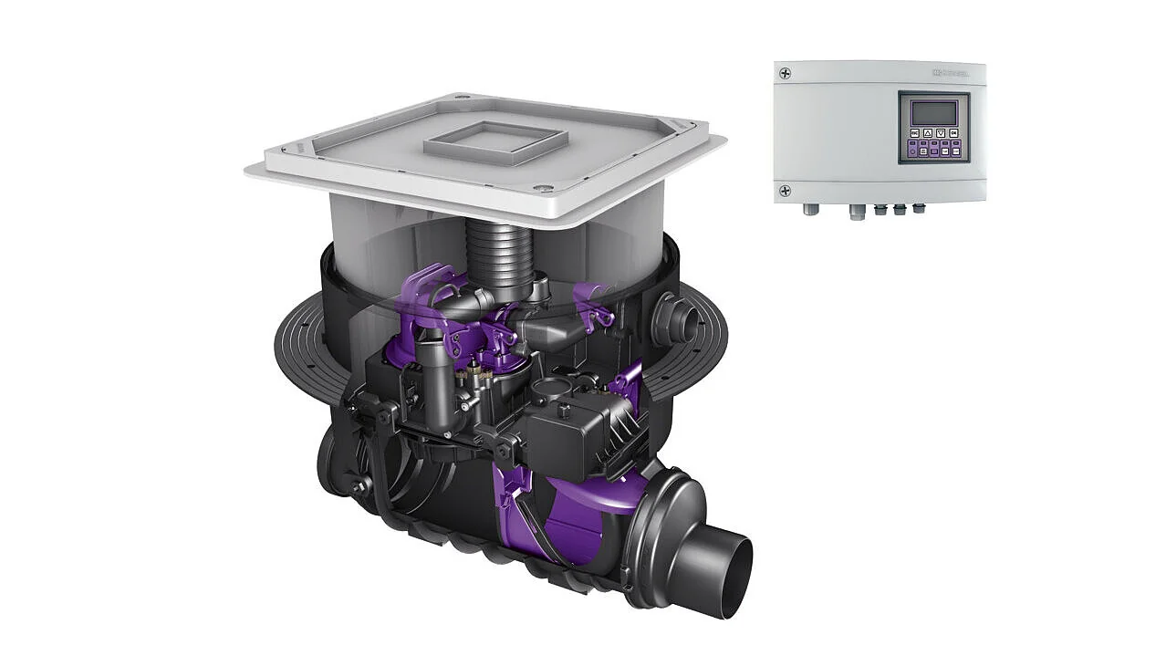 KESSEL Hybrid-Hebeanlage Ecolift M zum Einbau in die Bodenplatte – beispielhafte Produktabbildung
